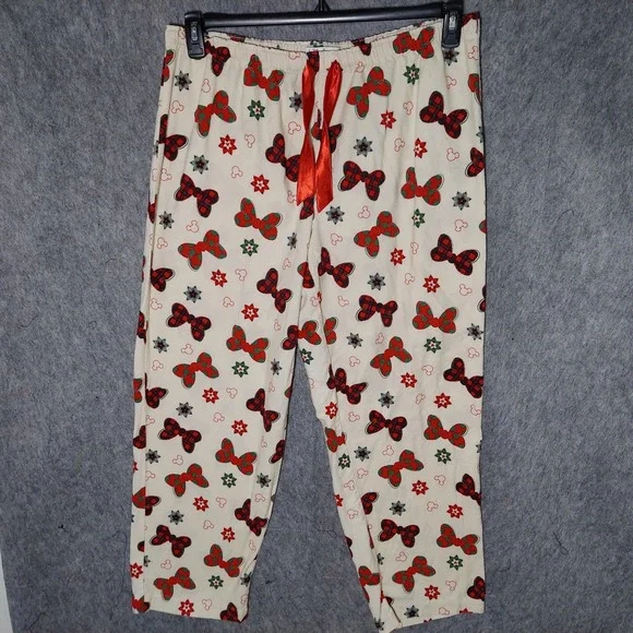 Disney Parks Authentic Women Pajamas Set 2XL Flannel Minnie Mouse Christmas Pant - Picture 5 of 11